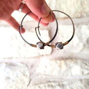 Custom handmade mixed metal hoop earrings